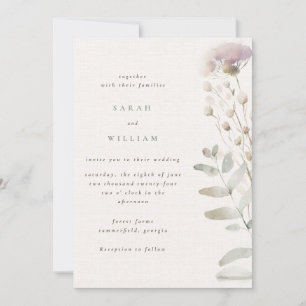 Invitación boda de flores rosa Rubor