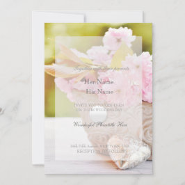 Invitación Boda de flores rosadas de cerezo