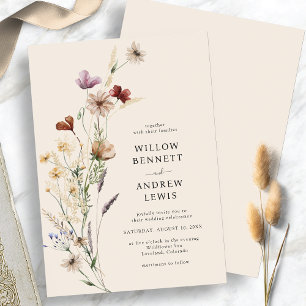 Invitación Boda de Flores Rústicas Boho