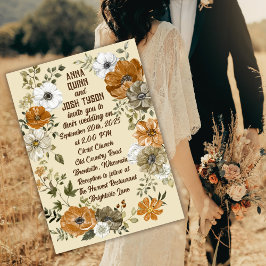 Invitación Boda de Flores Rústicas Tonadas en la Tierra