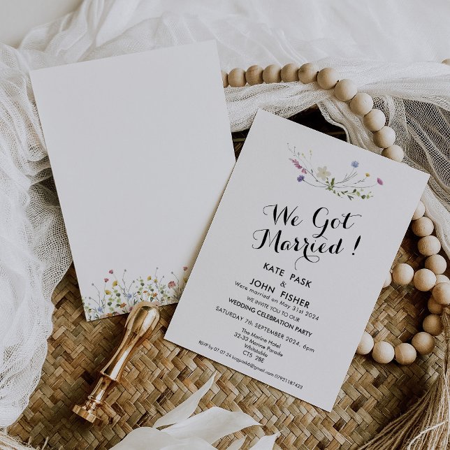 Invitación Boda de Flores Salvajes y Dainty Colorful (Subido por el creador)