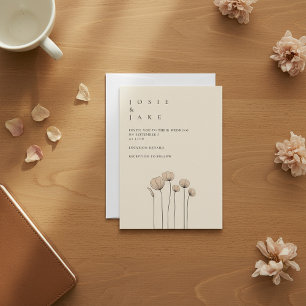 Invitación Boda de flores sencillas y modernas