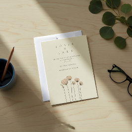 Invitación Boda de flores sencillas y modernas