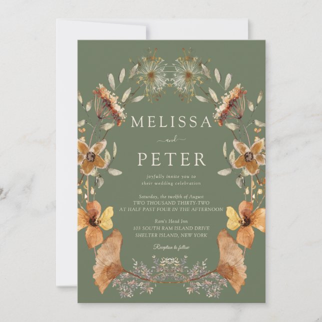 Invitación Boda de flores silvestres (Anverso)