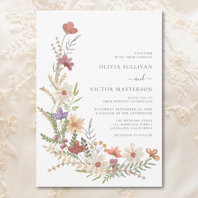 Invitación Boda de flores silvestres (Subido por el creador)
