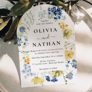Invitación Boda de flores silvestres acuarela moderna