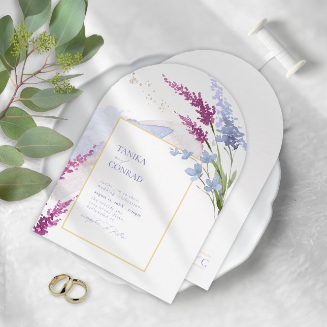 Invitación Boda de flores silvestres acuarela Peri Arch ID954 (Subido por el creador)