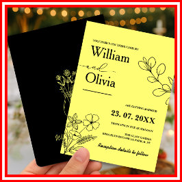 Invitación Boda de flores silvestres amarillas