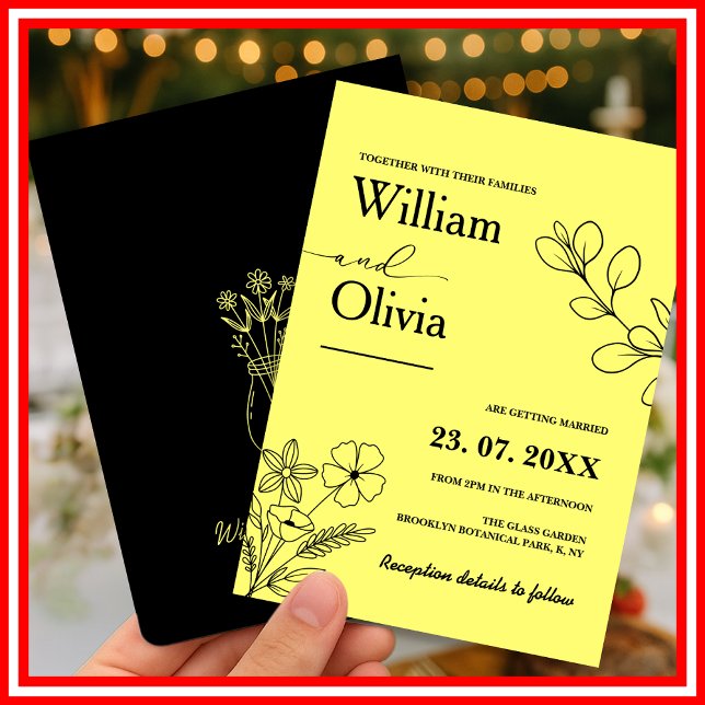 Invitación Boda de flores silvestres amarillas (Subido por el creador)