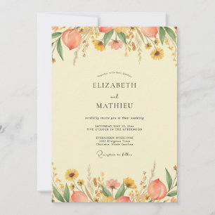 Invitación Boda de flores silvestres amarillas de mantequilla