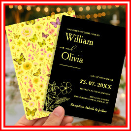Invitación Boda de flores silvestres amarillas mantequilla