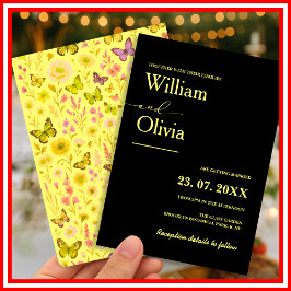 Invitación Boda de flores silvestres amarillas mantequilla