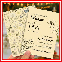 Invitación Boda de flores silvestres amarillas mantequilla