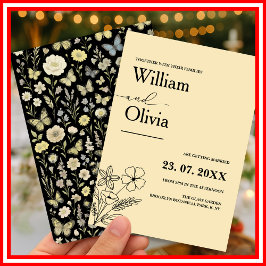 Invitación Boda de flores silvestres amarillas mantequilla