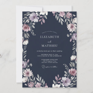 Invitación Boda de flores silvestres amatistas de Cottagecore