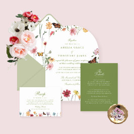 Invitación Boda de flores silvestres arqueadas