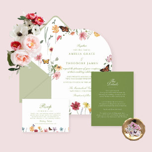 Invitación Boda de flores silvestres arqueadas