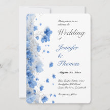 Boda de flores silvestres azules suaves de Cottage
