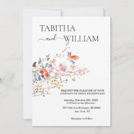Invitación Boda de flores silvestres boho