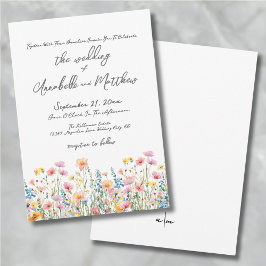 Invitación Boda de flores silvestres brillantes botánicas