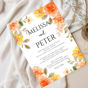 Invitación Boda de flores silvestres brillantes de moda moder
