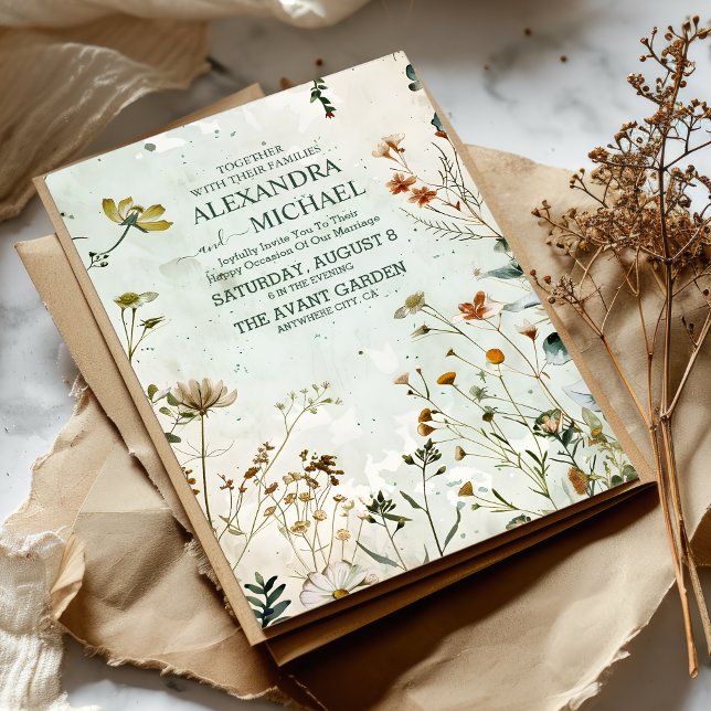 Invitación Boda de flores silvestres campestres (Subido por el creador)