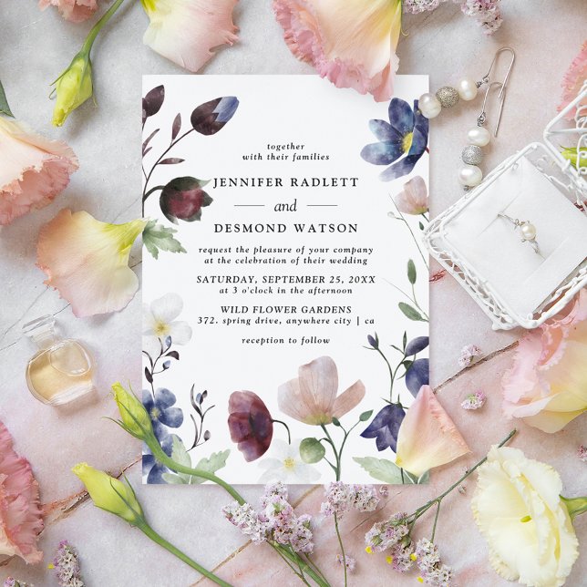 Invitación Boda de flores silvestres Chic Boho (Subido por el creador)