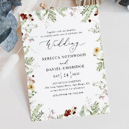 Invitación Boda de flores silvestres chic modernas