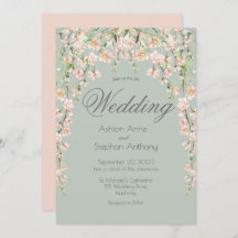 Boda de flores silvestres color verde azulado de R