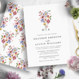 Invitación Boda de flores silvestres coloridas
