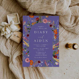 Invitación Boda de flores silvestres coloridas