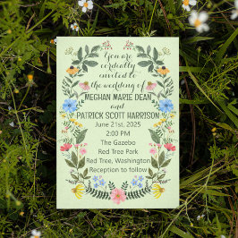 Invitación Boda de flores silvestres coloridas