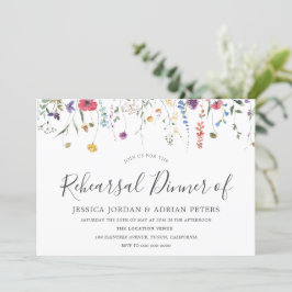 Invitación Boda de flores silvestres coloridas Ensayo de cena