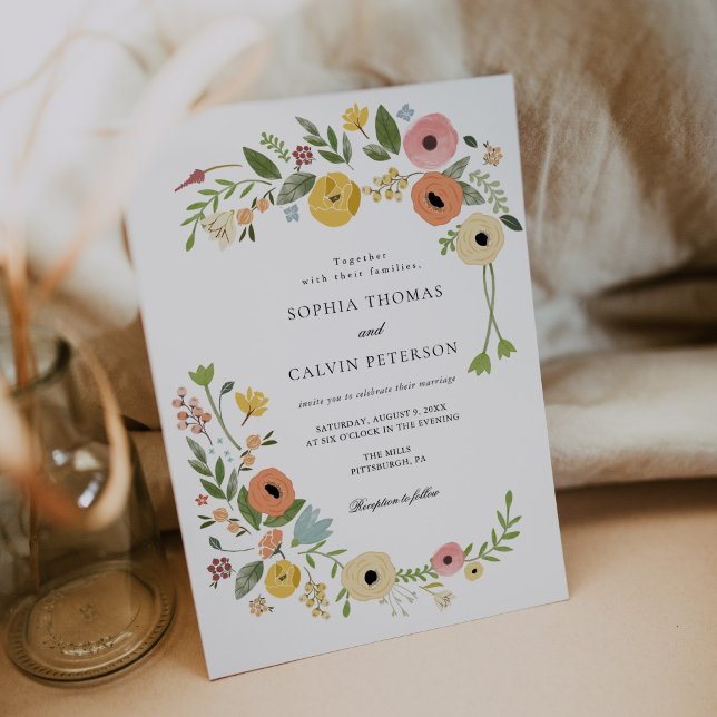 Invitación Boda de Flores Silvestres de Bohemia (Subido por el creador)