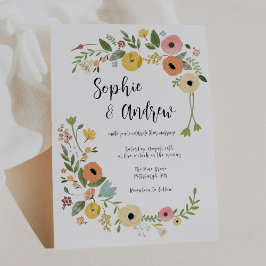 Invitación Boda de Flores Silvestres de Bohemia