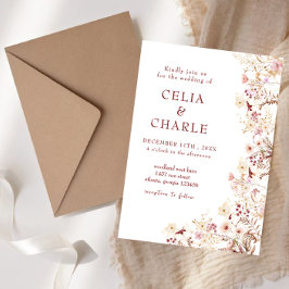 Invitación Boda de flores silvestres de Boho