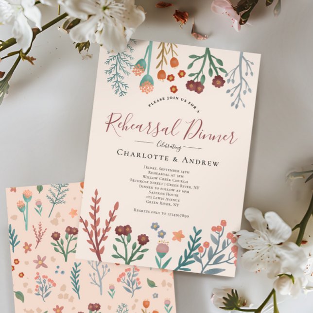 Invitación Boda de flores silvestres de Boho floral rústico R (Subido por el creador)