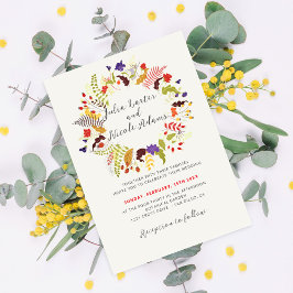 Invitación Boda de flores silvestres de bosque exótico