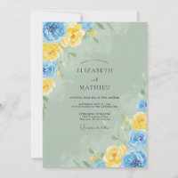 Boda de flores silvestres de botón de azul y mante