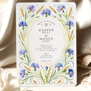 Invitación Boda de flores silvestres de centeno y trigo