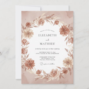 Invitación Boda de flores silvestres de cobre