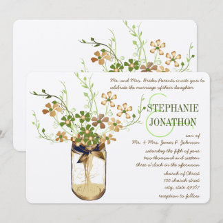 Invitación Boda de Flores Silvestres de cobre Lime Olive Maso