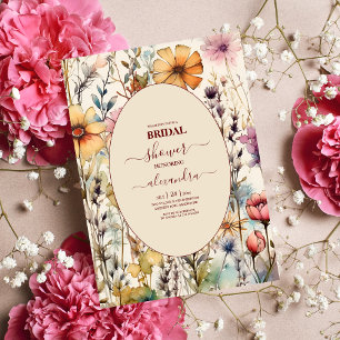 Invitación Boda de flores silvestres de color botánico Boho