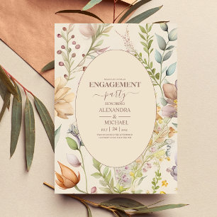 Invitación Boda de flores silvestres de color botánico Boho