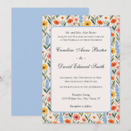 Invitación Boda de flores silvestres de colores brillantes