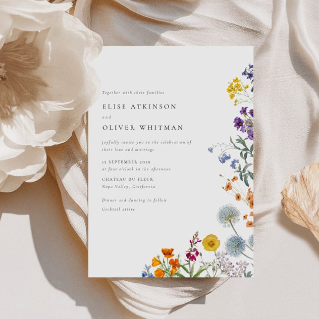 Invitación Boda de flores silvestres de época (Subido por el creador)