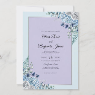 Invitación Boda de flores silvestres de lavanda polvorienta y