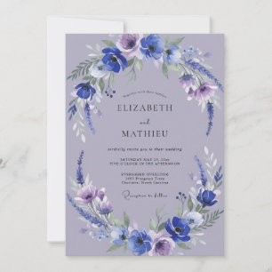 Invitación Boda de flores silvestres de lila amatista