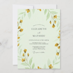 Invitación Boda de flores silvestres de limón y menta