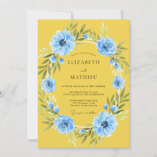Invitación Boda de flores silvestres de maíz amarillo artesan